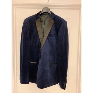 ASOS DESIGN super skinny blazer (navy velvet)